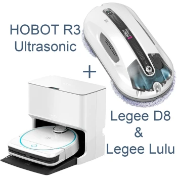 Bundle HOBOT ”Vacuum Cleaning Robot Legee D8 + Legee LuLu + Window Cleaning Robot R3”