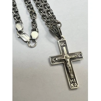 Lanţ cu cruce din argint 925* 16.63 Gr