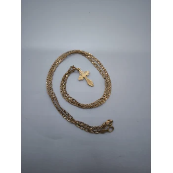 Lanț Cu Cruce Din Aur proba 585 2.42 Gr