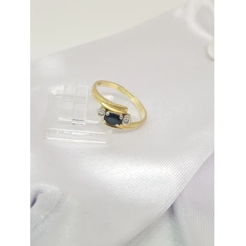 Inel din Aur cu Diamante si safir Proba 750* 3.08 gr