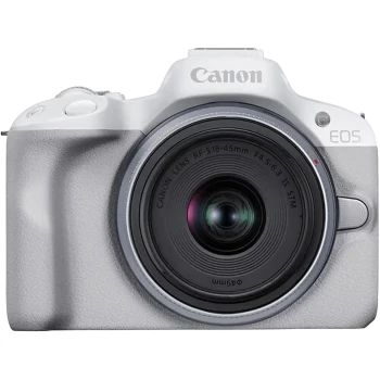 Aparat Foto Mirrorless Canon EOS R50 & RF-S 18-45mm f/4.5-6.3 IS STM KIT, White