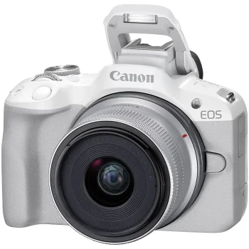 Aparat Foto Mirrorless Canon EOS R50 & RF-S 18-45mm f/4.5-6.3 IS STM KIT, White