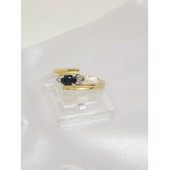 Inel din Aur cu Diamante si safir Proba 750* 3.08 gr