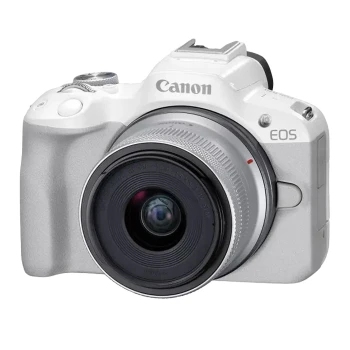 Aparat Foto Mirrorless Canon EOS R50 & RF-S 18-45mm f/4.5-6.3 IS STM KIT, White