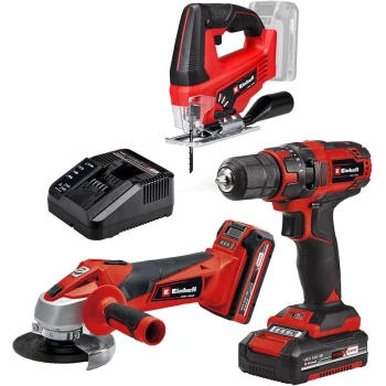 Motrikspeander 18v + stiksav 18 v + trekantsliber 18v