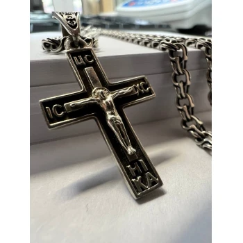 Lanţ cu cruce din argint 925* 16.63 Gr