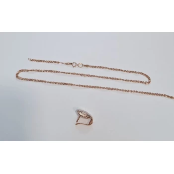 Lant cu cercel din aur proba 585 2.69 gr