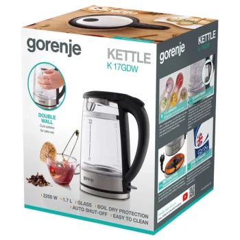 Fierbător electric Gorenje K17GDW, Black