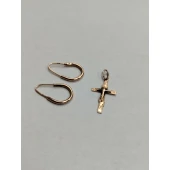 Cercei / cruce din aur 585 Masa 2.86 Gr