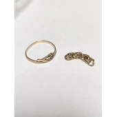 Inel + Fragment din aur Proba 585* 1.91Gr