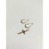 Cercei / cruce din aur 585 Masa 2.86 Gr