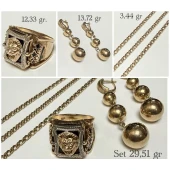 Set Ghiul Cercei Lant 585* 29.51 gr