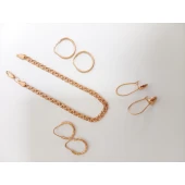 Set din aur proba 585* ( 3 perechi cercei+bratara)