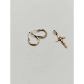 Cercei / cruce din aur 585 Masa 2.86 Gr