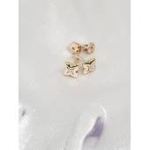 Cercei Din Aur cu diamante Proba 585* 2.19 gr