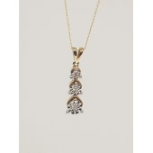 Colier cu Diamante din Aur Proba 585* 1.89 gr