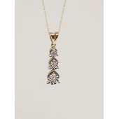 Colier cu Diamante din Aur Proba 585* 1.89 gr