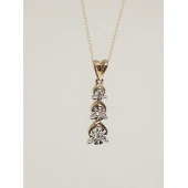 Colier cu Diamante din Aur Proba 585* 1.89 gr