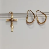 Set Cercei +Cruce din Aur 585*  2.86 GR