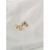 Cercei Din Aur cu diamante Proba 585* 2.19 gr