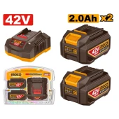 Set încărcator + Acumulator 42V/2*0Ah Ingco Fbcpm20221