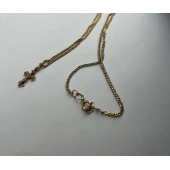 Lant cu cruce din aur proba 585* 2.56 Gr